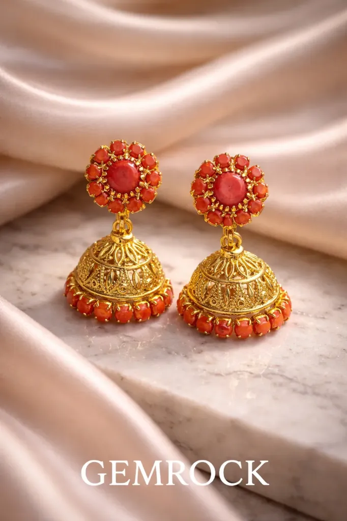Rajwadi Coral Jhumka