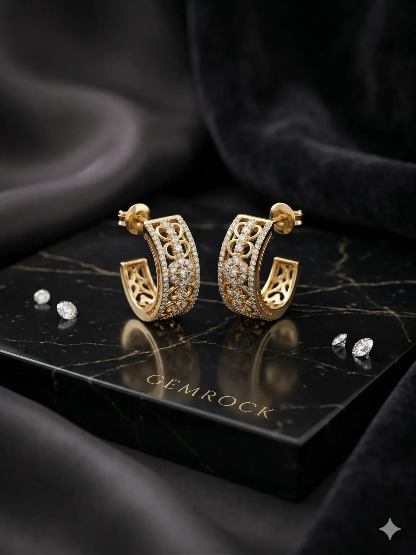 Golden Tapestry Hoops